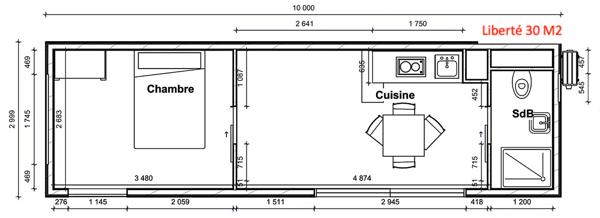 Maison 1 pièce - 15 m²