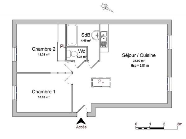 Location Appartement 3 pièces 63.54 m² - 8 RUE MARCEAU Firminy 42700
