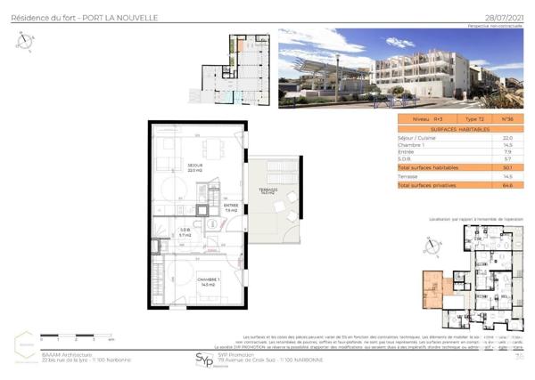 Appartement 2 pièces de 50 m² à Port-la-Nouvelle (11210)