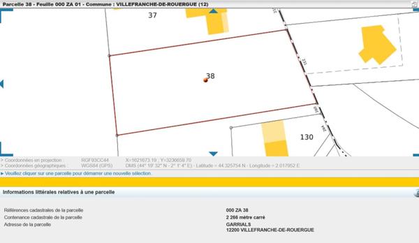 Terrain viabilisé de 2266 m² à VILLEFRANCHE de ROUERGUE