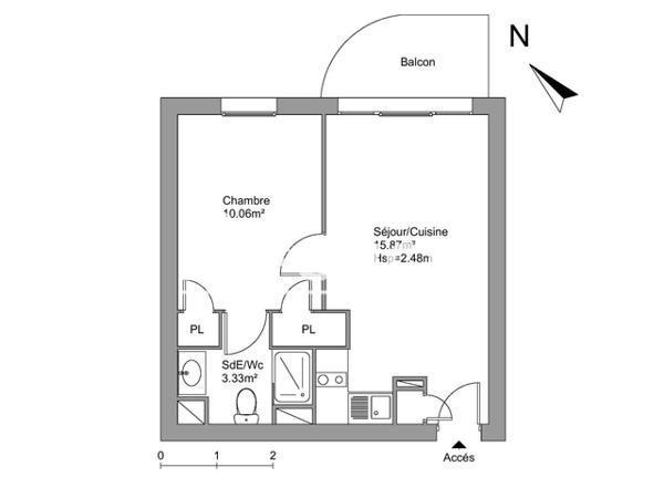 Location Appartement 2 pièces 29 m² - PLACE FRANCOIS MITTERRAND Le Haillan 33185