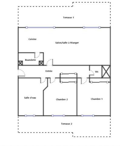 T3 avec ascenseur, 2 terrasses et 2 parkings