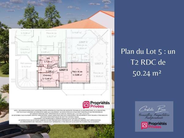 Appartement Jard Sur Mer T2 RDC 50.24 m2