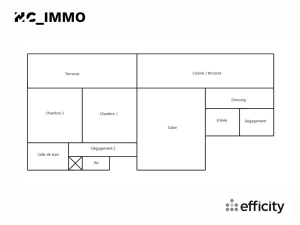 Appartement 3 pièces - 50 m²