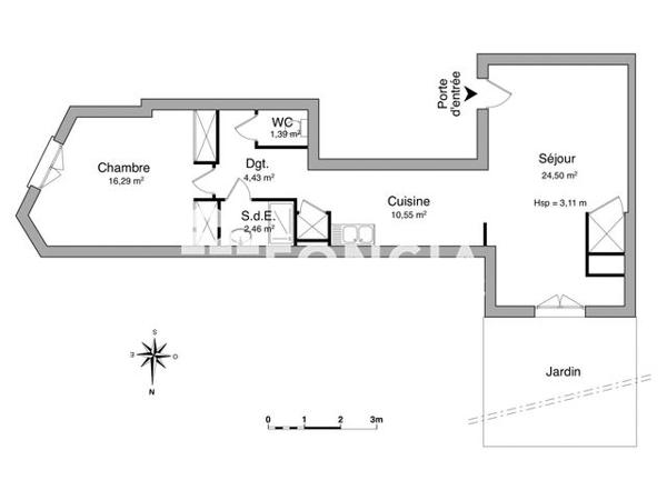 Location Appartement 2 pièces 59.62 m² - 217 RUE DE BEGLES Bordeaux 33000