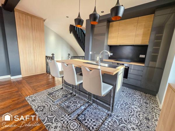 Appartement type maison 4 pièces- 124m²- 3ch- garage