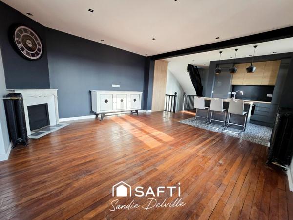 Appartement type maison 4 pièces- 124m²- 3ch- garage