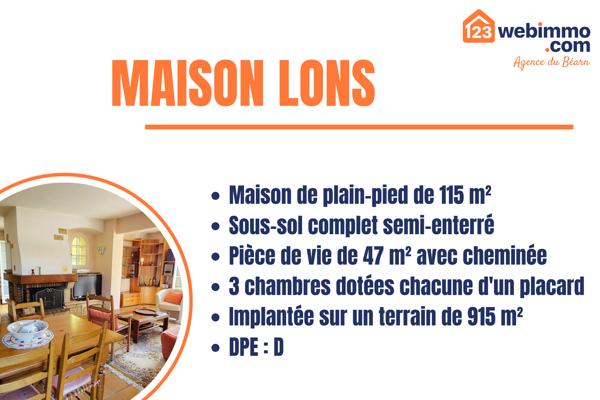 Maison 115 m² à Lons 64140