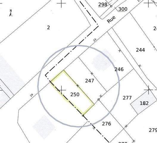 Terrain 256 m², constructible, centre bourg, St Pierre du Regard