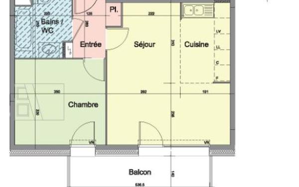 Appartement à louer    2 pièces • 45,76 m2 Le Petit-Quevilly