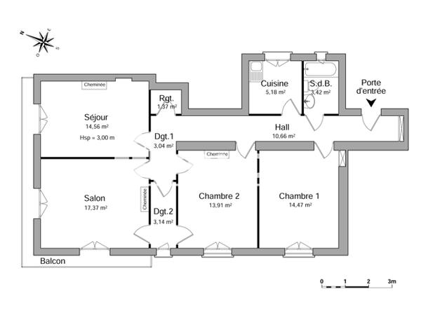 Location Appartement 4 pièces 87.12 m² - 3 BOULEVARD DE SEVIGNE Dijon 21000