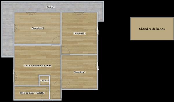 Location appartement Chambéry - 4 pièce(s) - 60 m² - 510 €/mois