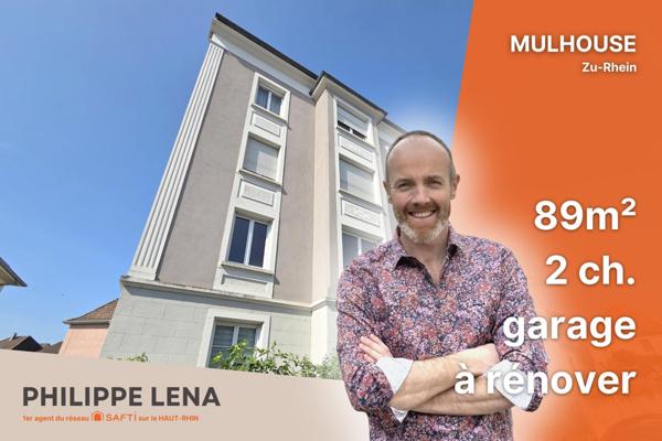 89m², lumineux, 2 chambres, garage, gros potentiel