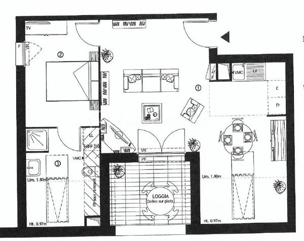 Appartement de 47,40 m²
