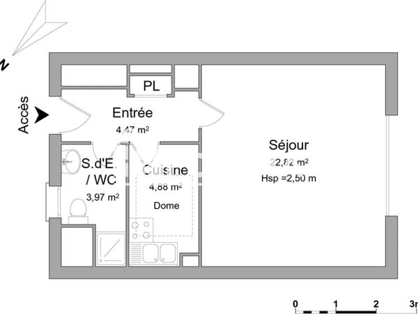 Location Studio 36.14 m² - 6-10 AVENUE BOLLEE Le Mans 72000