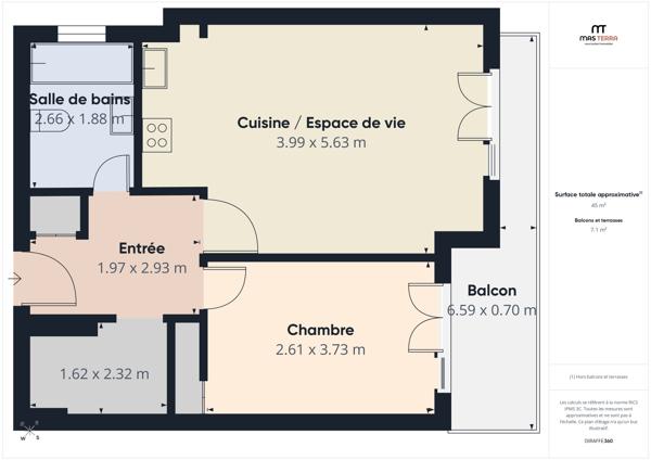 Appartement
         2 pièces
        - 44 m² Exclusivité 159 000 € *