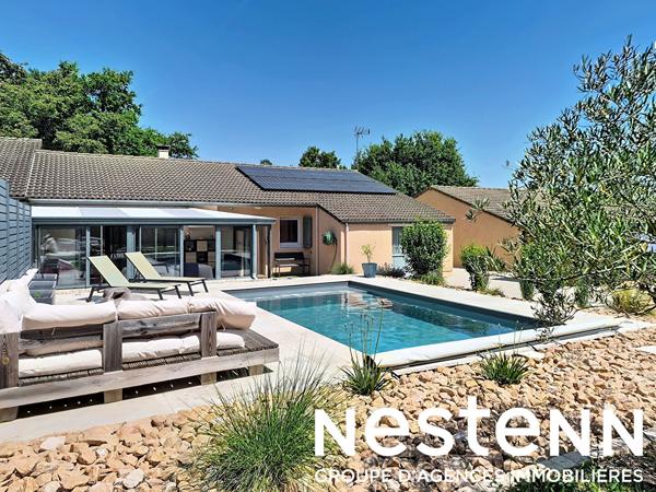 En EXCLUSIVITÉ chez NESTENN !CRÊCHES-SUR-SAÔNE - Maison de plain-pied 6 pièces d'environ 125 m² avec piscine et garage