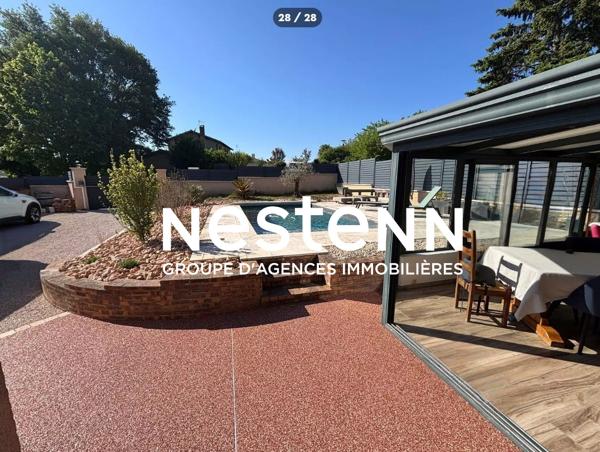 En EXCLUSIVITÉ chez NESTENN !CRÊCHES-SUR-SAÔNE - Maison de plain-pied 6 pièces d'environ 125 m² avec piscine et garage