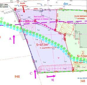 Calvisson (30420) Terrain de 453 m², Calvisson dans le Gard Terrain sans vis à vis avec zone de construction de 150 m²