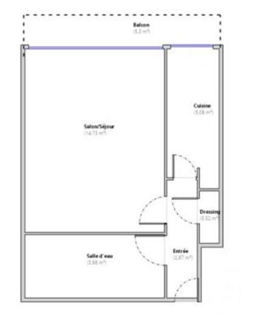 Appartement F1 à vendre  1 pièce - 26,88 m 2   PARIS  - 75015