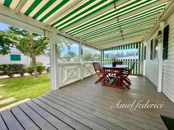 Mobile-Home - 36 m2 + 20 m2 de terrasse - sur parcelle 236 m2 - piscine privée - 5 min plage- SAINT GILLES CROIX DE VIE (85)