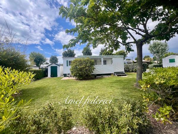 Mobile-Home - 36 m2 + 20 m2 de terrasse - sur parcelle 236 m2 - piscine privée - 5 min plage- SAINT GILLES CROIX DE VIE (85)