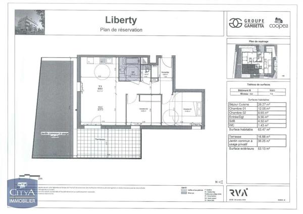 Location appartement 3 pièces de 63.47m²