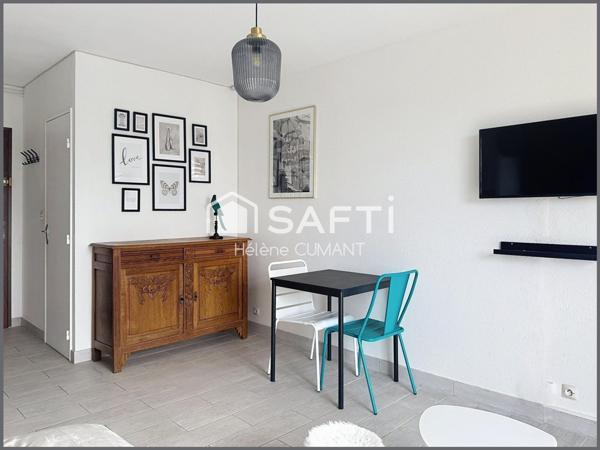 A 150 m de la plage, studio entièrement rénové avec balcon et parking