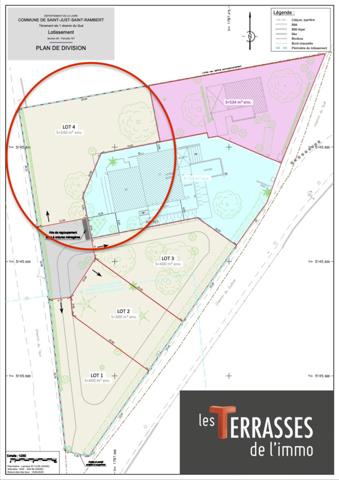 Saint-Just-Saint-Rambert (42170) Lot de terrain constructible surface 540m2 hyper bien situé à Saint-Rambert