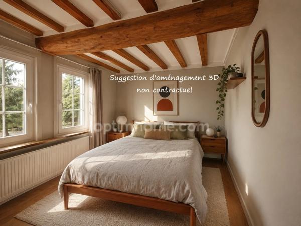 Maison normande de caractère de 121 m² avec 4 chambres, vie de plain-pied, Le Mesnil-Guillaume (14100), à moins de 10 minutes de Lisieux.