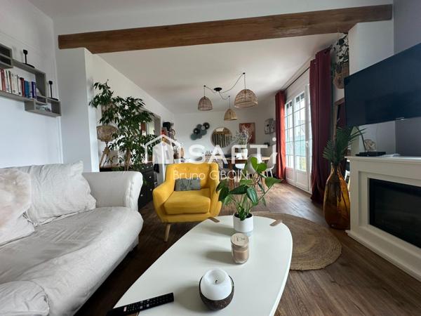 Maison 3 pièces 82 m², 2 chambres, terrasse, terrain.