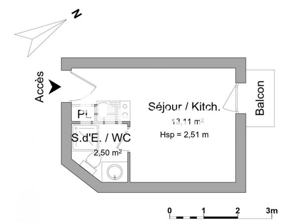 Location Studio 15.61 m² - 270 272 274 ROUTE DE FOUGERES Rennes 35700