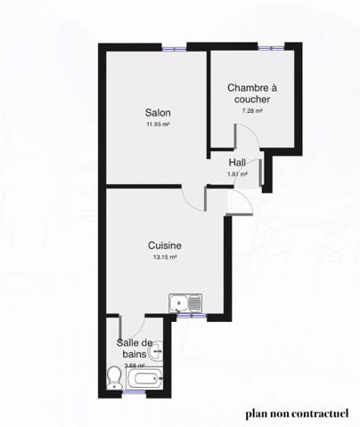 A LOUER appartement T2 38 m²