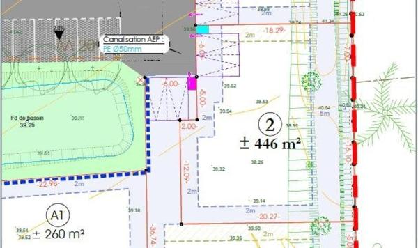 THAON. Terrain viabilisé de 446 m². 99.500 €.