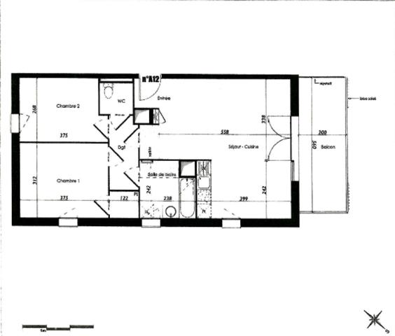 Appartement 3 pièce(s) 2 chambre(s) 64 m²