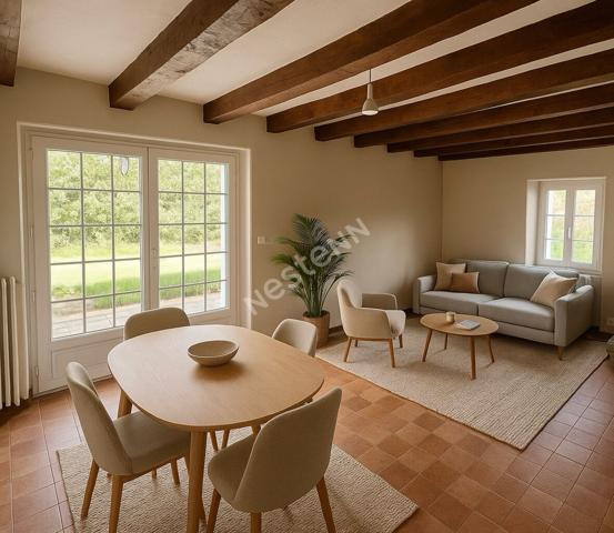 Orvault proche Bourg : En vente, jolie maison 2 chambres sur +416 m² parcelle, en hameau, prévoir assainissement.