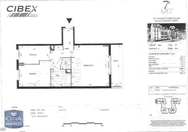 Appartement à louer 3 pièces 62.85m²