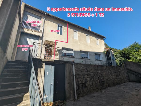 Vals-les-Bains (07600) 3 LOGEMENTS INDÉPENDANTS