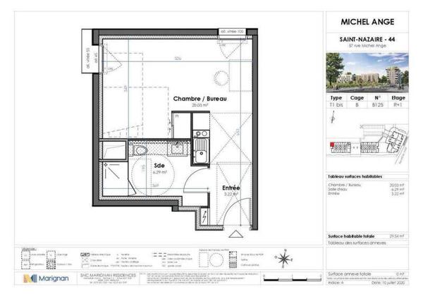 Appartement 1 pièce                                        - 44600 Saint-Nazaire Réf : 3568