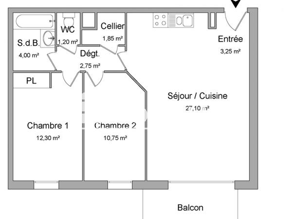 Location Appartement 3 pièces 63.2 m² - 210 RUE DU CDT GEORGES LEDRU Canteleu 76380