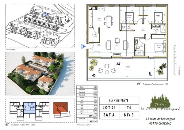 Vente Appartement107,14 m² - 4 Pièces - CHADRAC (43770)