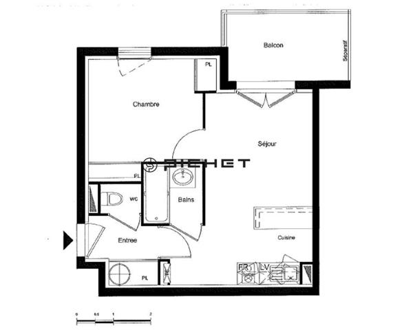 Appartement 2 pièces 34 m²