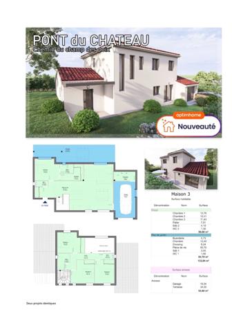 Terrain à vendre de 585 m² à Pont-du-Château avec projet de construction