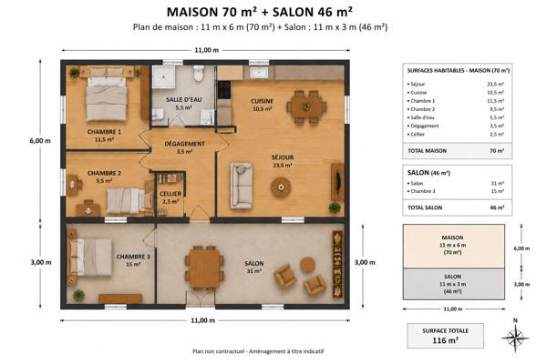 Maison Marsac Sur Don 116m²