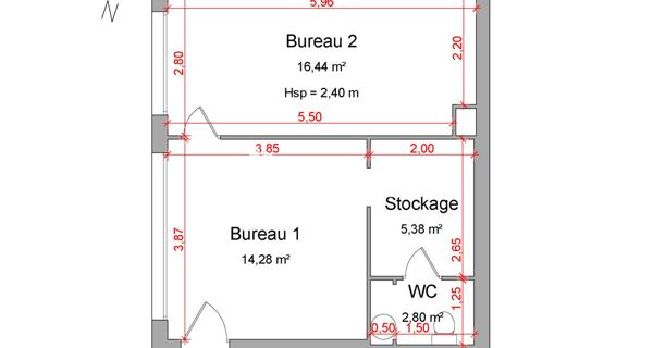 Location Local commercial 1 pièce 38.9 m² - Lorient 56100