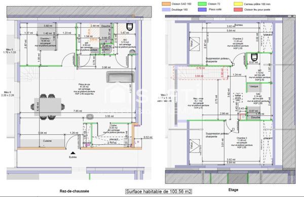 Maison rénovée T4 PMR,100 m2 trois chambres