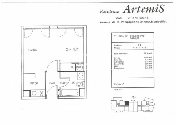 Appartement · Location Montpellier (34000) 1 pièce · 29m²