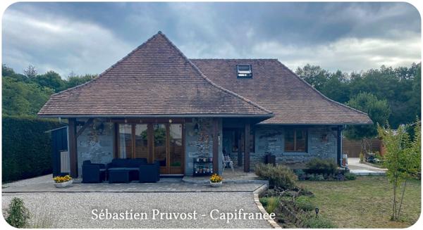 Maison à vendre 4 pièces PROCHE SAINT PARDOUX LA RIVIERE (24), 100m2 hab., terrain 2600m2 env dont 1320 avec Cu, 2 chambres