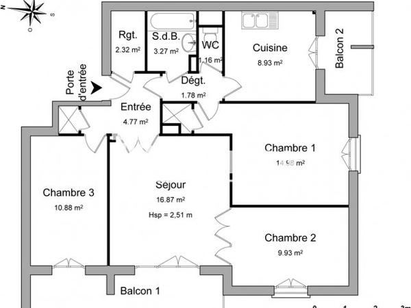 Location Appartement 4 pièces 74.89 m² - 322, 324, 326, 328, 330, 332 AVENUE PIERRE BROSSOLETTE Bourg Saint Andeol 07700