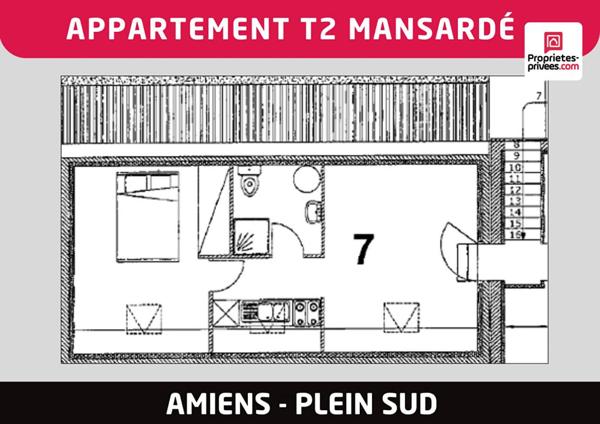 Appartement 2 pièces mansardé